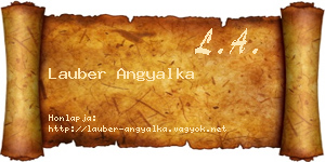 Lauber Angyalka névjegykártya